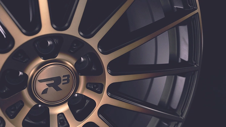 R3 R3H07 wheel in bicolor matte black bronze.